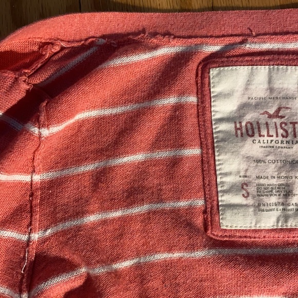 Hollister cardigan pink and white stripe button up - Picture 6 of 12